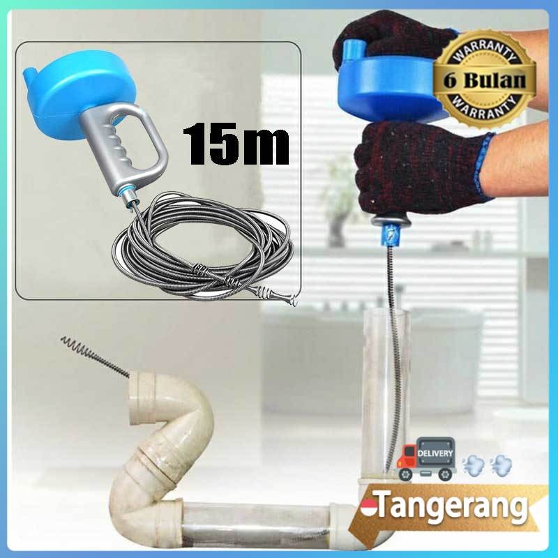 15m Pipe Cleaner Pipa Pembersih Saluran Mampet Pembersih Pipa