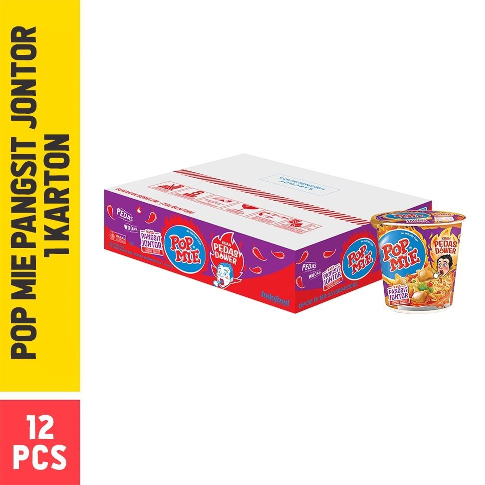 

(Fania Grosir) - Pop Mie Pedas Dower Pangsit Jontor 75 Gr 1 Dus