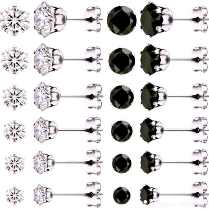 Anting Titanium Tusuk /Anting Permata Model Giwang Stainless Steel/1pasang