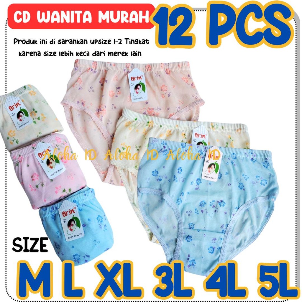 12 PCS CELANA DALAM WANITA MOTIF ORIN GROSIR CELANA DALAM CD Anak Remaja Wanita Dewasa Jumbo