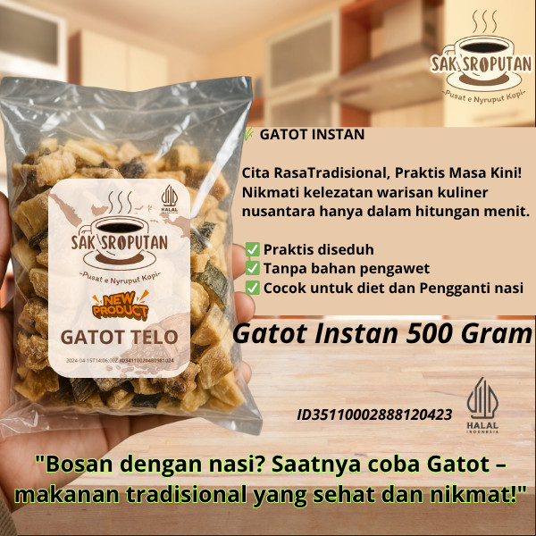 

Gatot Instan 500 Gram enak pulen mantap terjamin Gaplek Instan 500 Gram