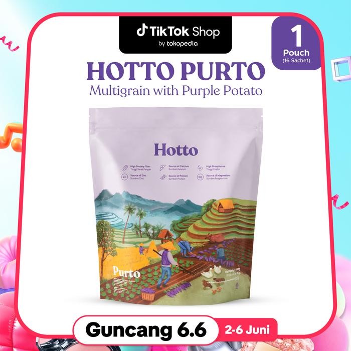 

Hotto Purto - 1 Pouch (16 Sachet) | Multigrain, Oatmeal, Sereal dengan Ubi Ungu Terlaris