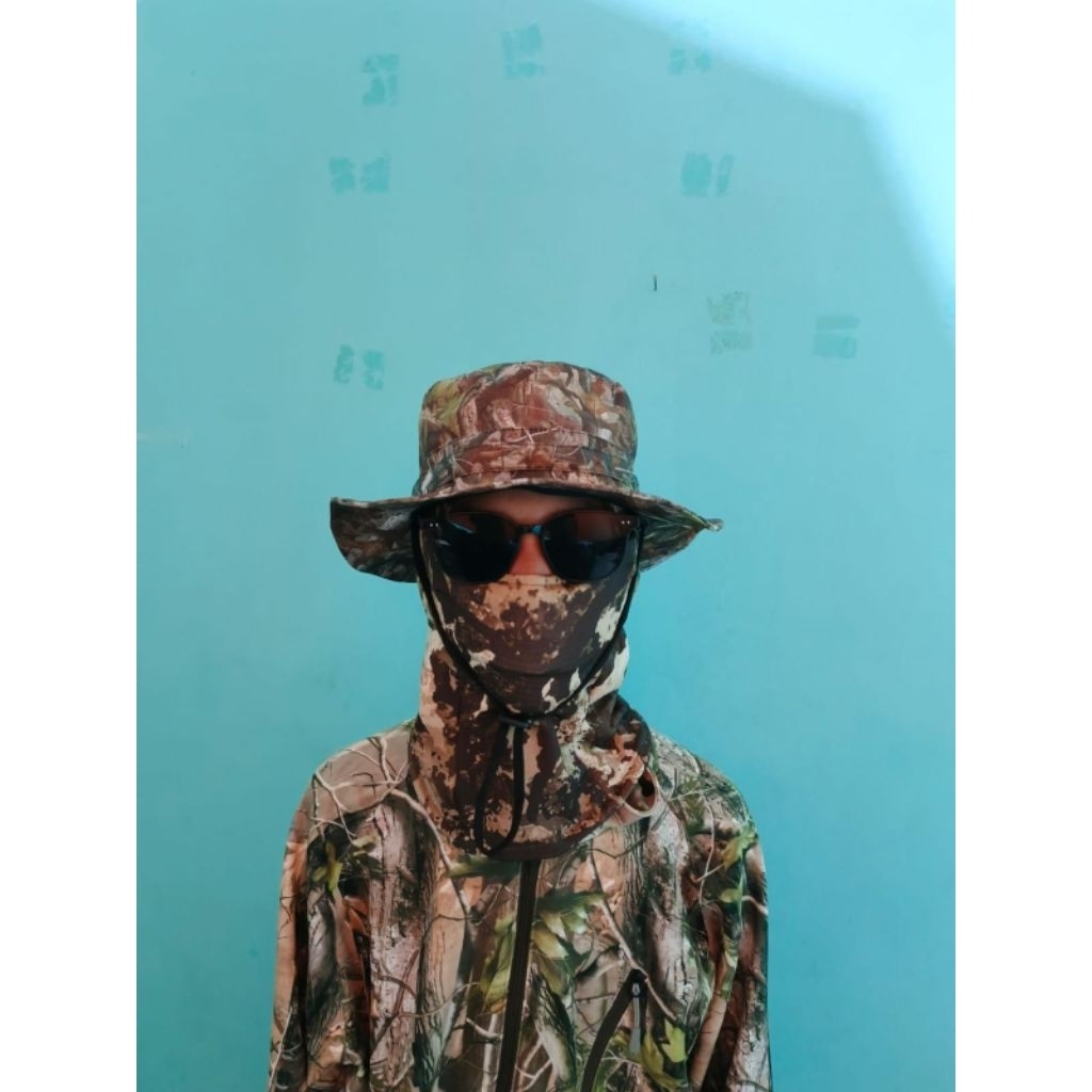Topi Rimba Outdor Gunung/Topi Buckat + Buff Ninja/Topi Petani tahan Panas/Topi Gunung Gratis ongkir/