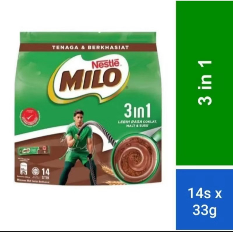 

Milo_ 3in1 Bubuk Coklat Malaysia 14Stick X 33gram