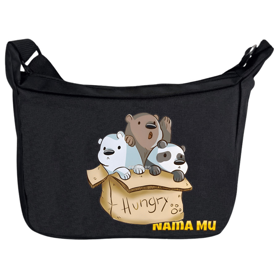 Tas Selempang Anak We Bare Bears – Sling Bag Lucu Karakter Grizzly Panda Ice Bear, Cocok untuk Jalan