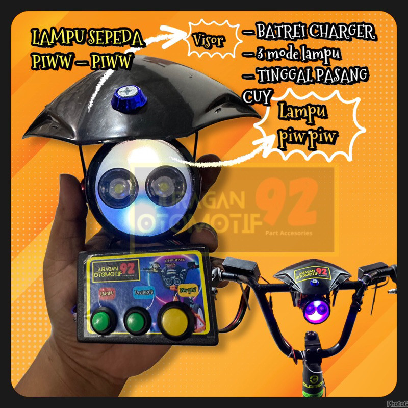 LAMPU SEPEDA DEPAN / LED SEPEDA / AKSESORIS SEPEDA ANAK