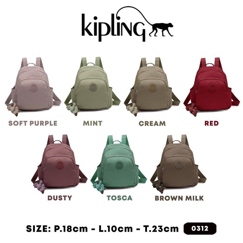 Backpack wanita mini kipling premium fashion free gantungan / tas ransel wanita 0312 / tas gemblok m