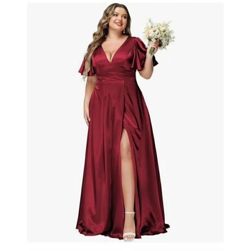 Axel dress velve premium elegan pas body dress korea style jumbo sabrina party