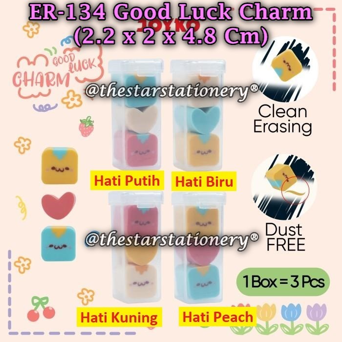 

(1 Pak/24) GROSIR Penghapus JOYKO ER-134 Good Luck Charm Penghapus Eraser Joyko ER-134 (Pak/24)