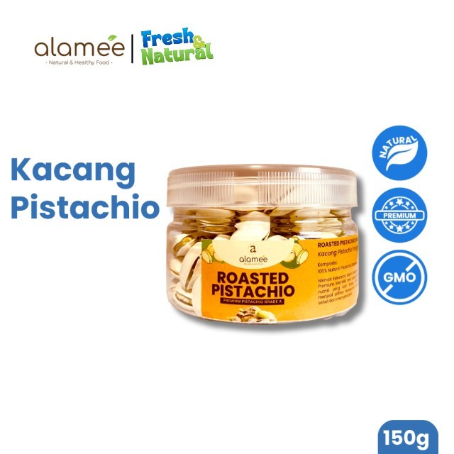 

ALAMEE Roasted Pistacio Kacang Pistachio Premium 150gr Fustuk Panggang Organic Dalam Cangkang Renyah fresh and natural