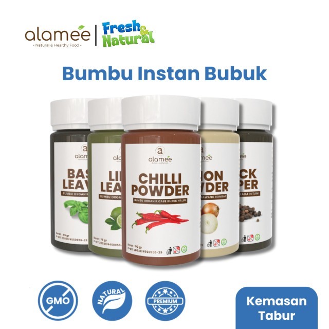 

ALAMEE Bumbu Dapur Bubuk Lengkap Bawang Bombay Lada Hitam Powder Organik Praktis Siap Pakai fresh and natural