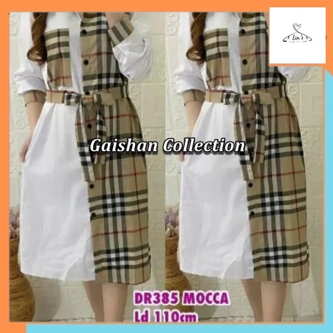 Gamis Drees Muslim Tunik Monik Trend Fashion Wanita Terbaru Kekinian 2022 / Bahan Perpaduan Kain Mos