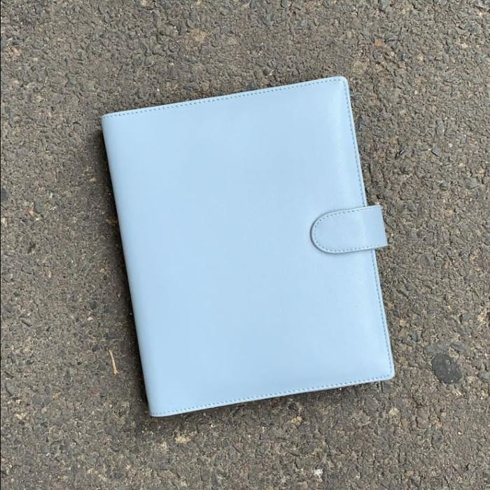 

【YANA-M】PROMO!!! Binder Untuk Kuliah Kerja Buku Catatan 20ring Model A5 Custom Nama - Baby Blue