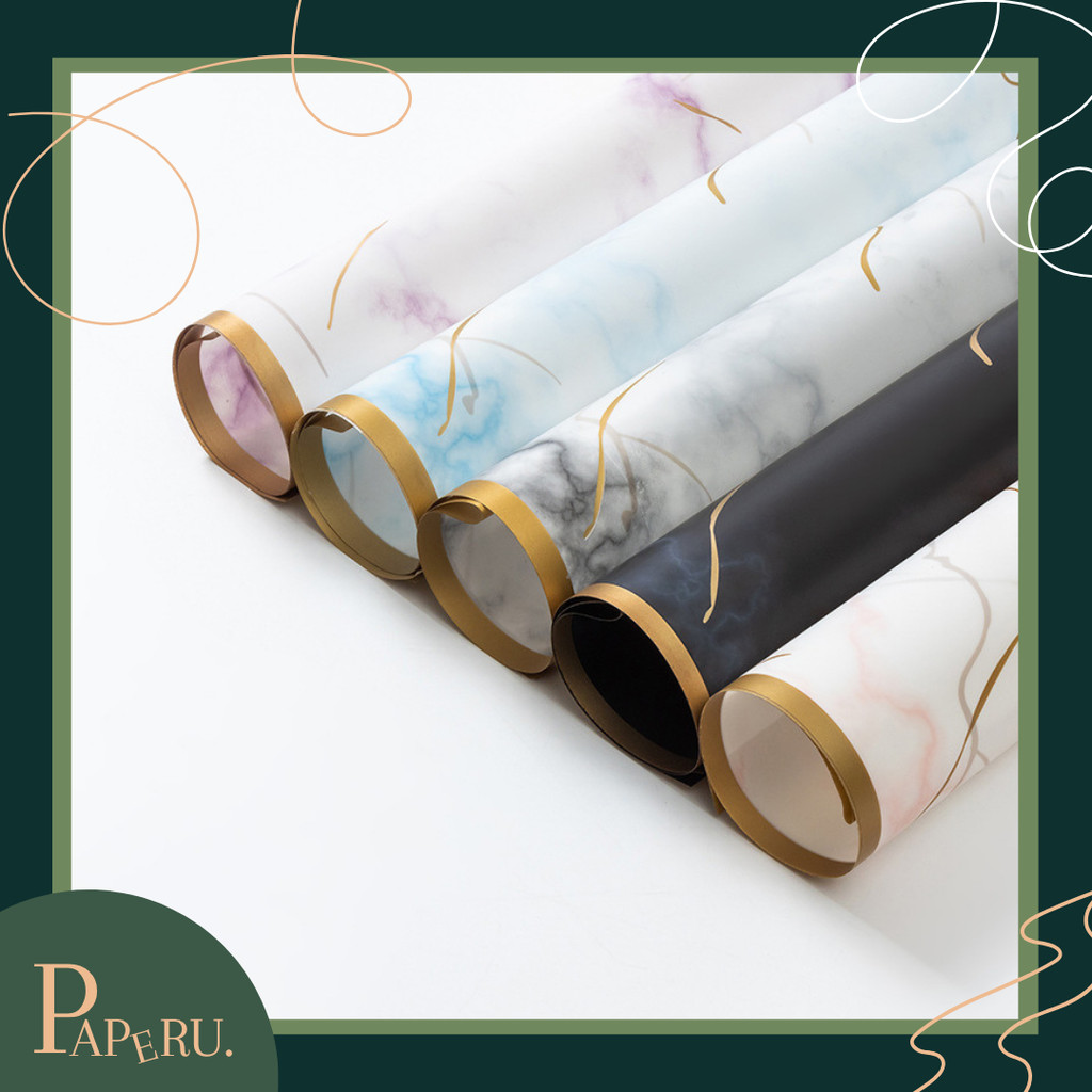 

[PAPERU] Marble Gold Border series wrapping paper Kertas Buket Kertas Bungkus Buket Bunga Premium