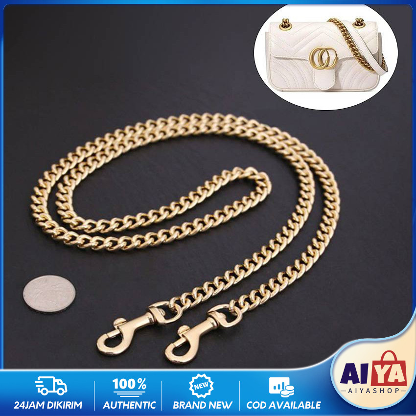 Rantai Tali Tas Panjang Gold Besi Premium 60cm/110cm Tali Tas Selempang Rantai Aksesoris Tas