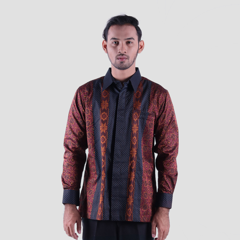 Baju Batik BHS Excellent Warna Hitam Coklat