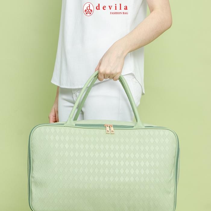 DEVILA LUXURY DIAMOND WATERPROOF TRAVEL BAG JUMBO SIZE - Tas Koper Waterproof Ukuran Besar Motif Mew