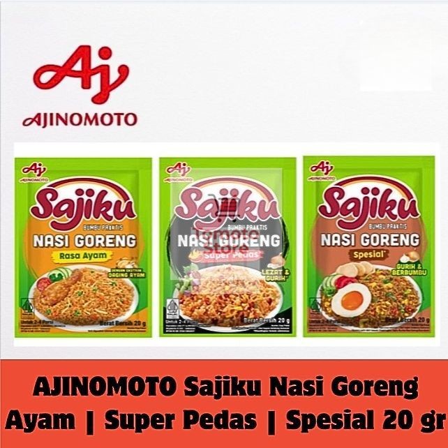 

✨ TOMOTOSTORE ✨ AJINOMOTO Sajiku Nasi Goreng Ayam | Super Pedas | Spesial 20 gr