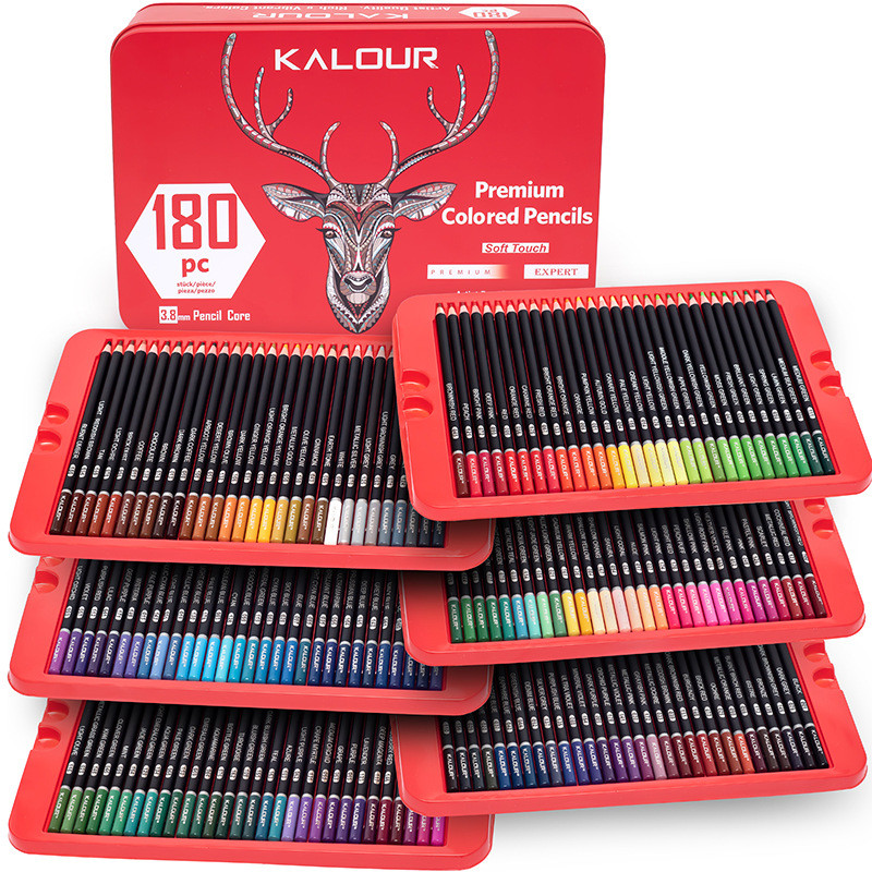 

180 Colors Oily Color Pencil Set Iron Gift Box Painting Coloring Pencil Art Creation Set Drawing Pencil School Art Set Gift