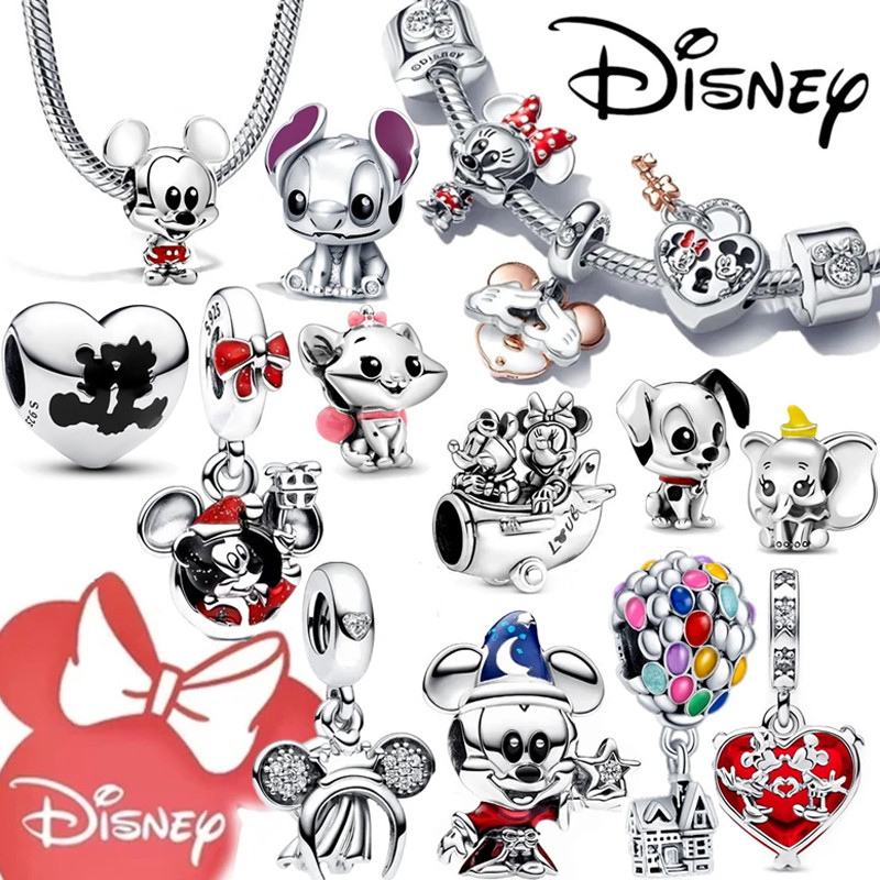 Disney Stitch Minnie Mouse Winnie Charms Dangle Fit Pandora Charms Silver Original Bracelet for Jewe