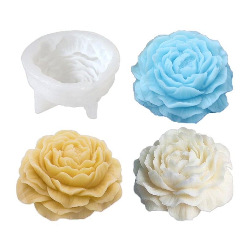 Cetakan Pudding Bunga Cetakan Lilin Silicone Mold Cetakan Bunga Puding Cetakan Silikon Bunga Peony