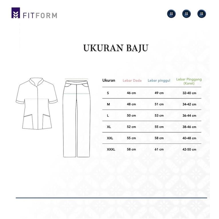 Seragam Suster FITFORM - DOUBLE BREASTED - Khaki, S