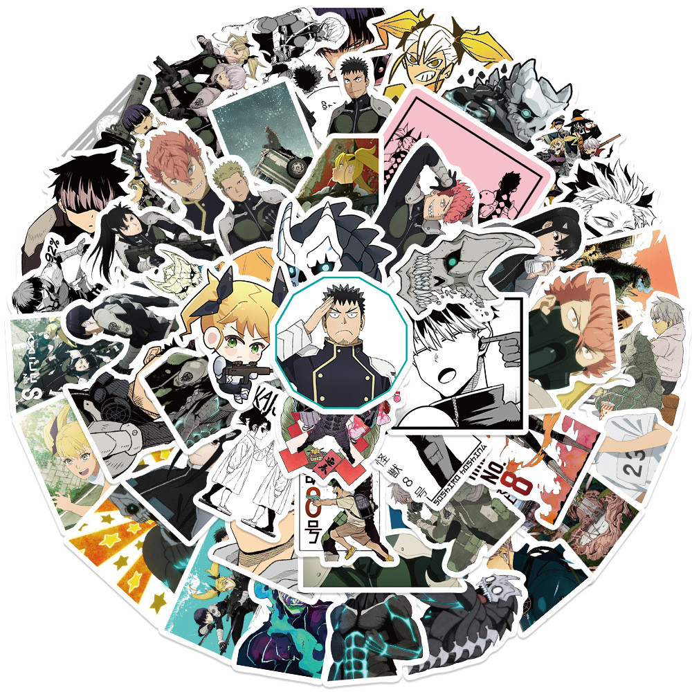 

50pcs Kaiju No. 8 Anime Stickers Graffiti Decals Skateboard Motorcycle Laptop Cool Waterproof Sticker Kids Classics Toys
