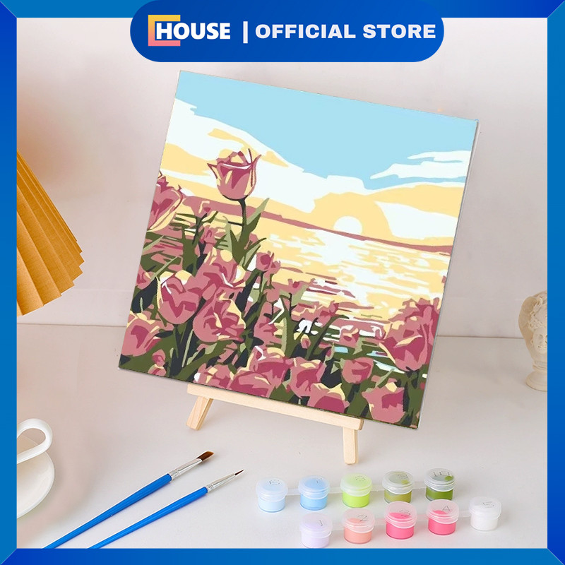 

UHOUSE Alat Lukis Lengkap 1 Paket/ UKURAN 30CM / Canvas Digital Painting Kit/ Kanvas Painting/Painting DIY
