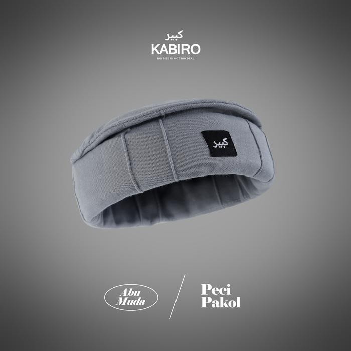 PECI PAKOL KABIRO Big Size Jumbo Pria by ROSAL Original Songkok Kopiah Asli Maxi - Abu Muda