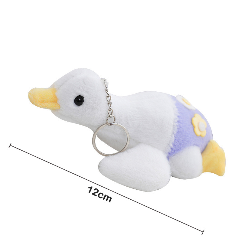 

1pc Soft Stuffed Cute Flower Goose Plush Toys Kawaii Small Animal Doll Cartoon Bag Keychain For Kids Girls Christmas Gifts