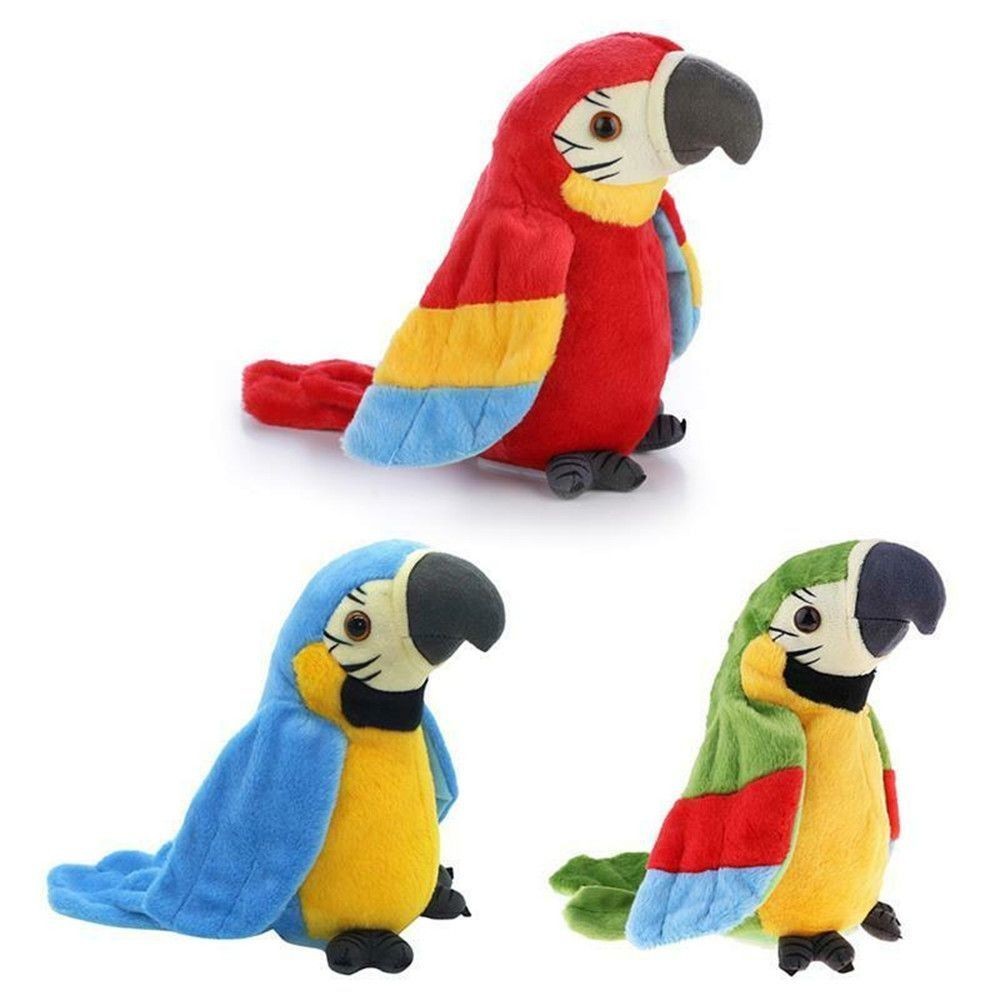Plush Moves Your Voice Waving wings Talking Birds Parrot Toys Imitates Voice Gift Fun Toys