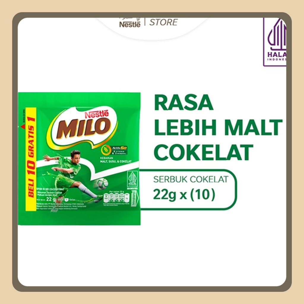 

MILO ACTIV-GO Susu Coklat Renceng 22g - 10pcs