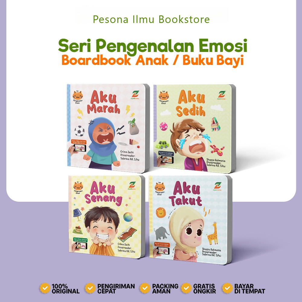 (Paket 4 in 1) Boardbook Anak/Buku Bayi - Seri Pengenalan Emosi