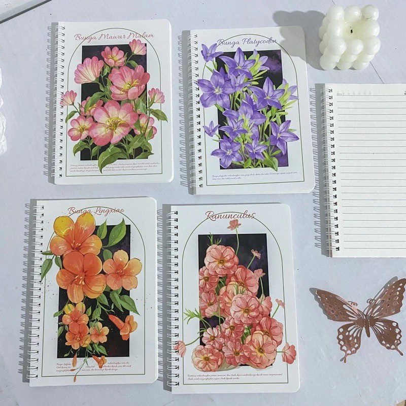 

Aimilo Notebook Aesthetic Buku Diary 60 Lembar Buku Jurnal Buku Catatan - Flower Series
