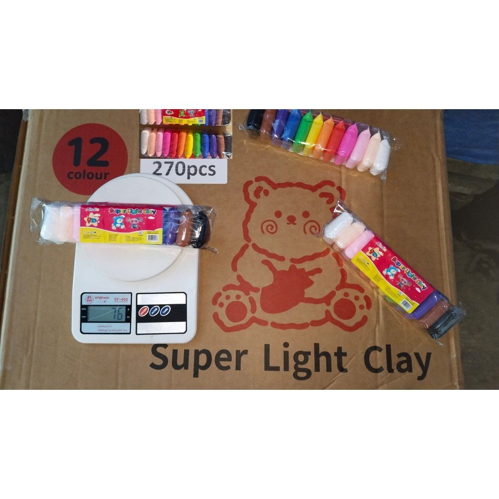 Clay Mainan Anak isi 12pcs / Mainan Edukasi Lilin anak / Polymer Clay 12 pcs / Mainan Anak clay isi 