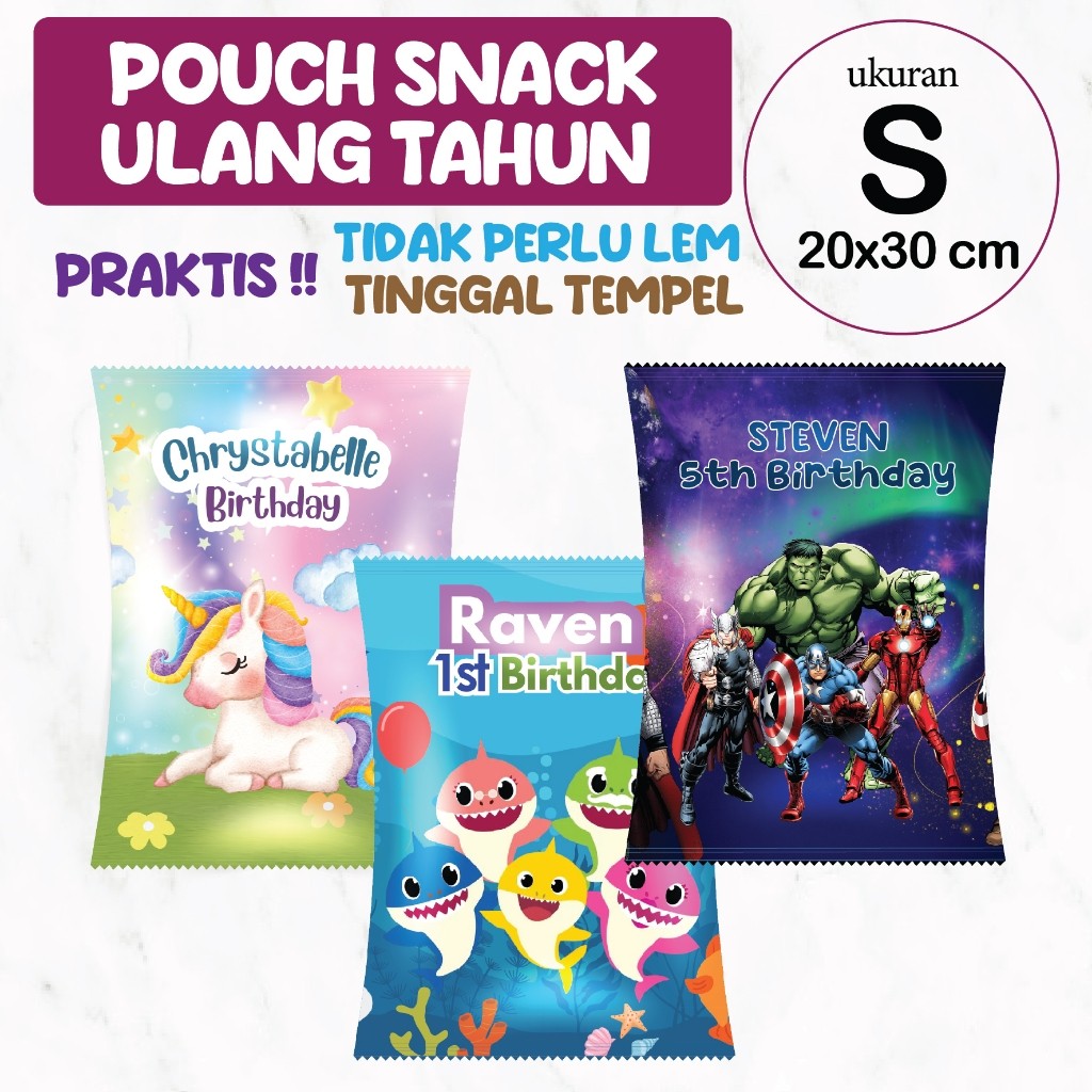 

Pouch Snack Ulang Tahun Anak Ukuran S / Kantong Bingkisan Souvenir Ulang Tahun Anak Ukuran S / Kantong Souvenir