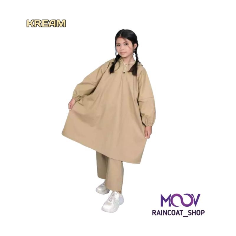 JAS HUJAN ANAK USIA 7 TAHUN - 12 TAHUN JAS HUJAN PONCO + CELANA ANAK ANTI REMBES BY MOOV