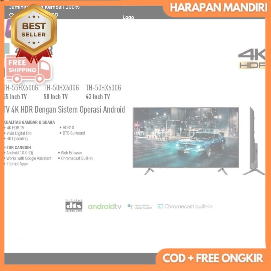 TV Panasonic 50 ANDROID SMART TH-50HX600G 4K UHD 50HX600 HX600 BR2