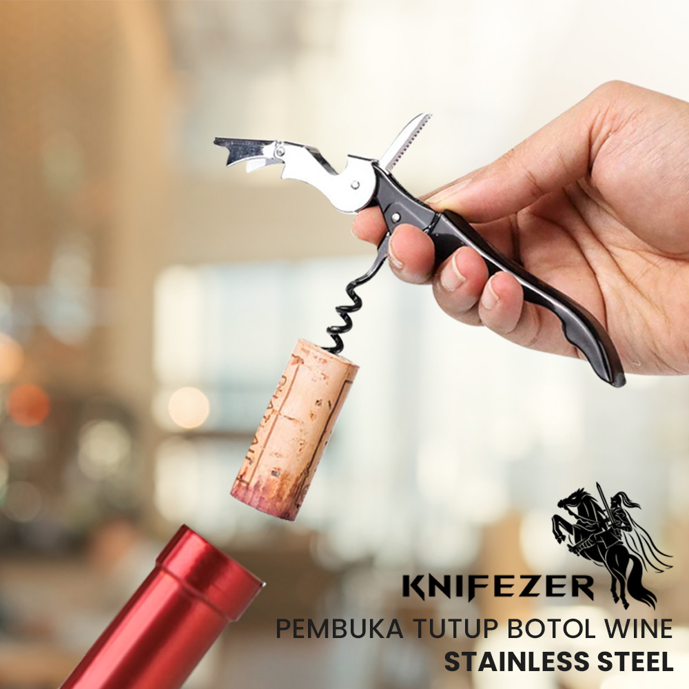

ORI KNIFEZER Pembuka Tutup Botol Wine Bottle Opener Stainless Steel - WS01
