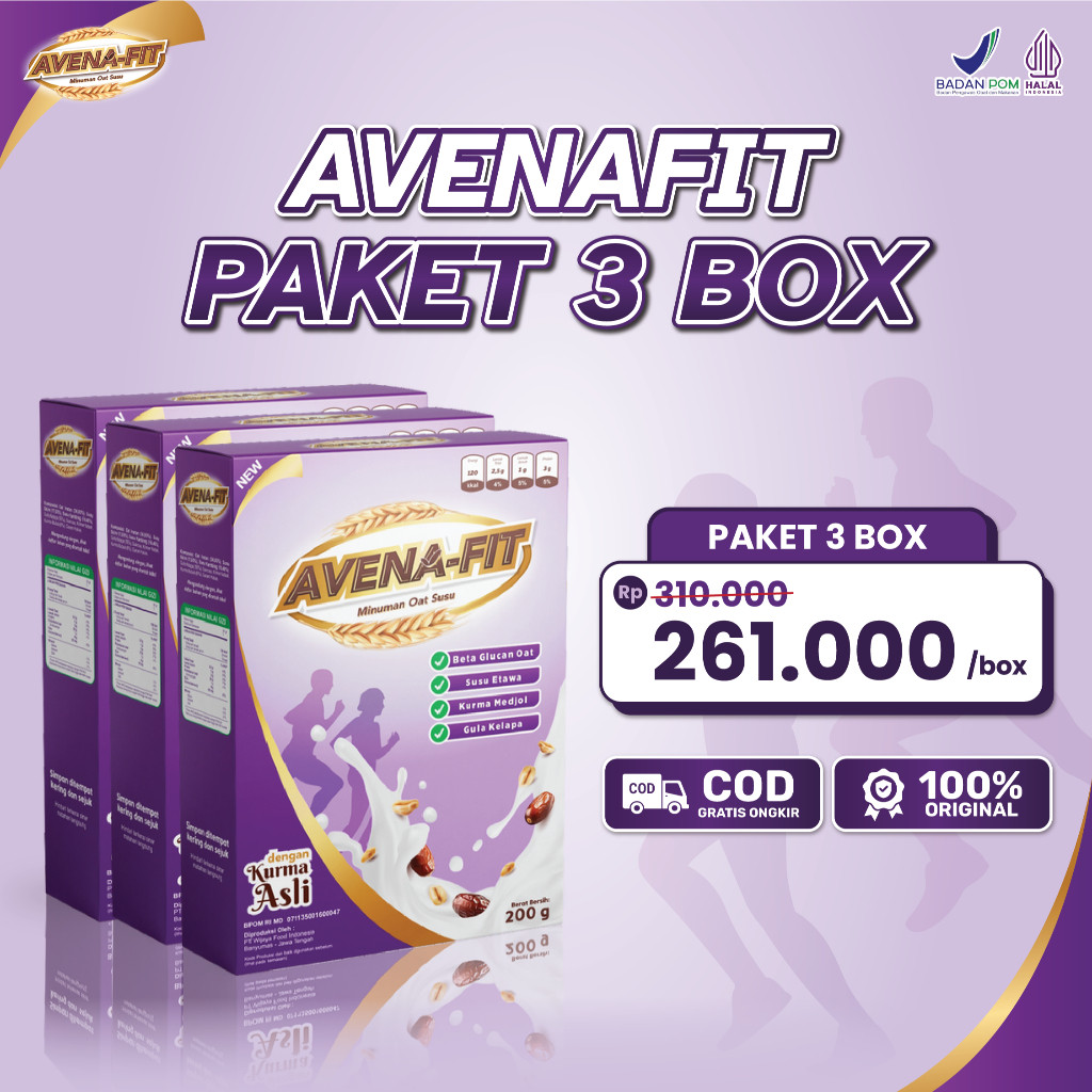 

Paket Avenafit 3 Box - Bantu Mengontrol Masalah Kolesterol Dan Menjaga Kesehatan Jantung