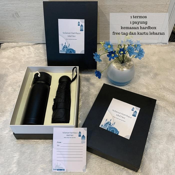 

tumbler payung set hampers lebaran idul fitri - hitam