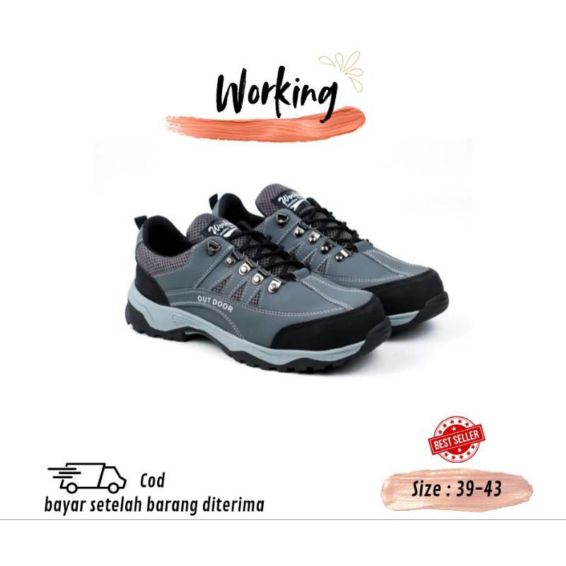 BEST SELLER SEPATU SAFETY PRIA OUTDOOR UJUNG BESI KASUAL ADVENTUR FASHION WORKING G 17 SIZE 39-43