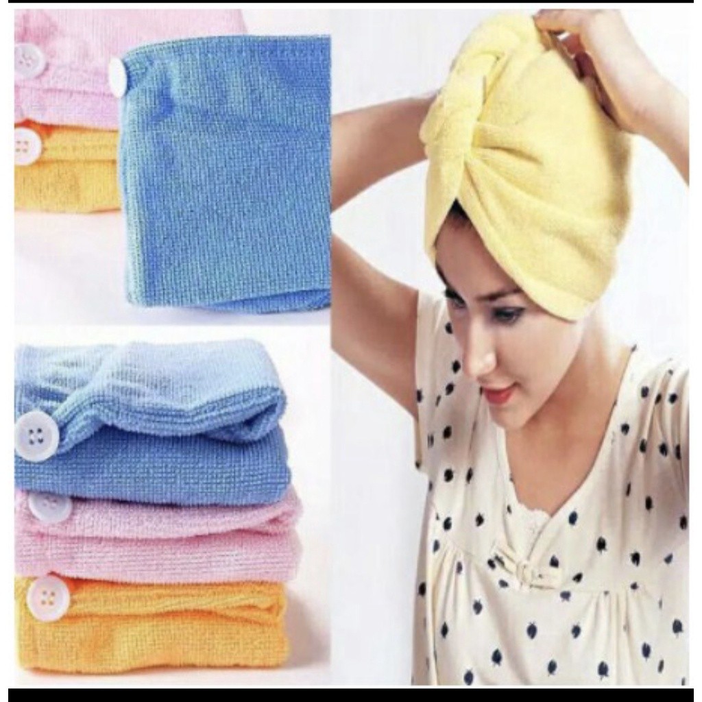 Handuk Pengering Rambut Microfiber / handuk pengering rambut kepala / handuk pengering rambut dewasa