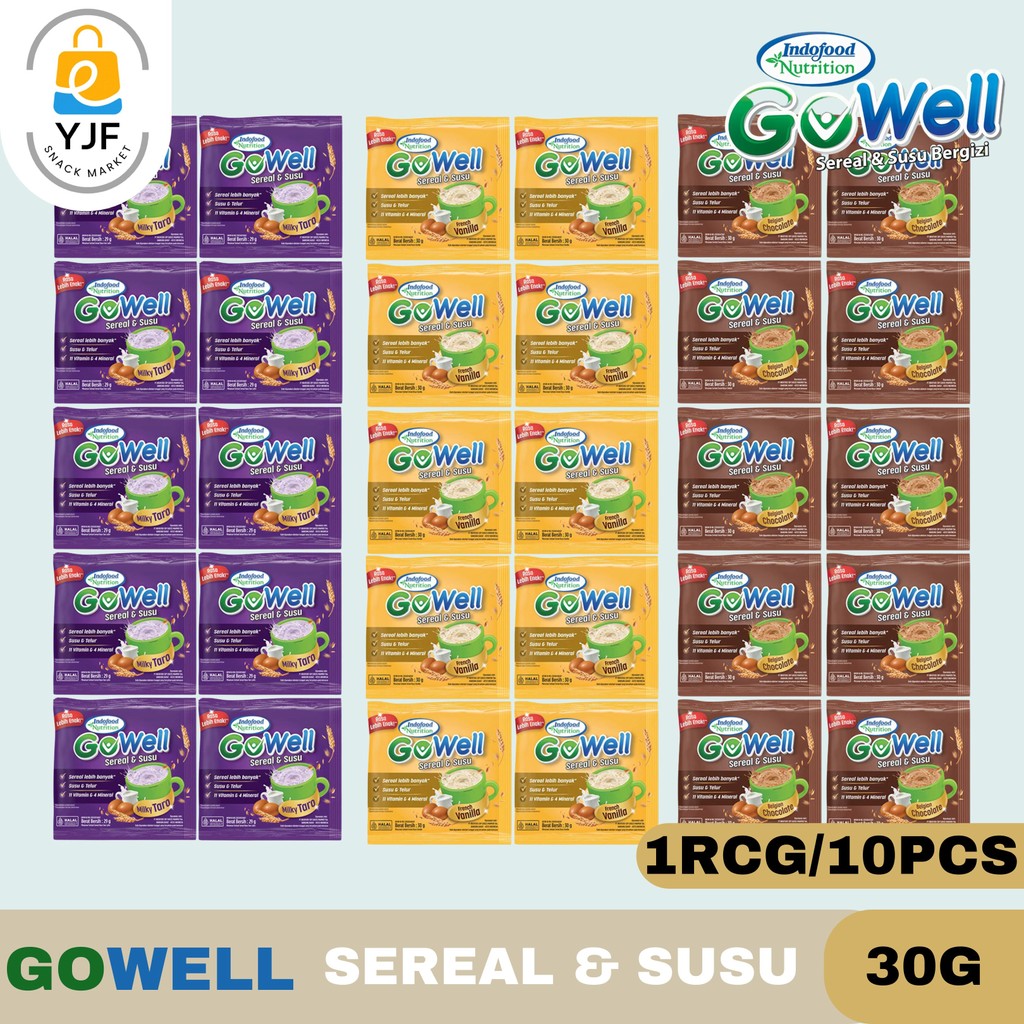 

Gowell Sereal & Susu 30g - 1RCG/10PCS / Rasa Vanila / Rasa Coklat / Rasa Taro / Minuman Serbuk Sereal / Minuman Sarapan untuk Anak