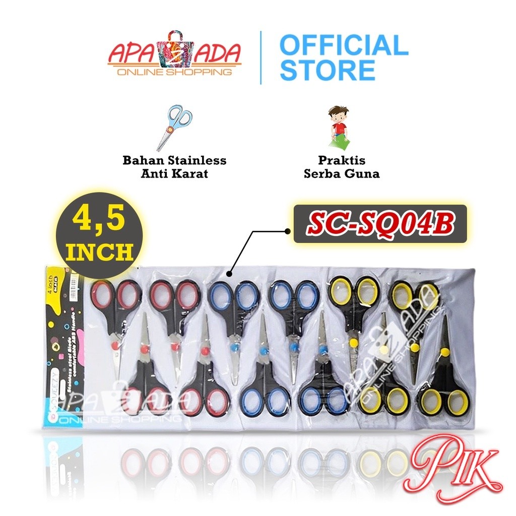 

Apazada Gunting Kain Kertas Kantor Stainless Serbaguna / Gunting Anak Sekolah / Gunting Murah SC-SQ04