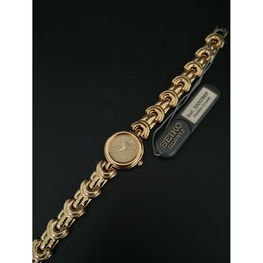 JAM TANGAN WANITA SEIKO SXN786P STAINLESS STRAP GOLD