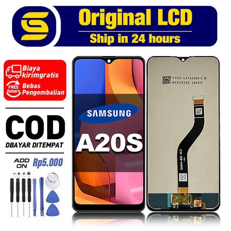 Original LCD Samsung A20S Ori Fullset Asli for Glass Touch Screen Digitizer