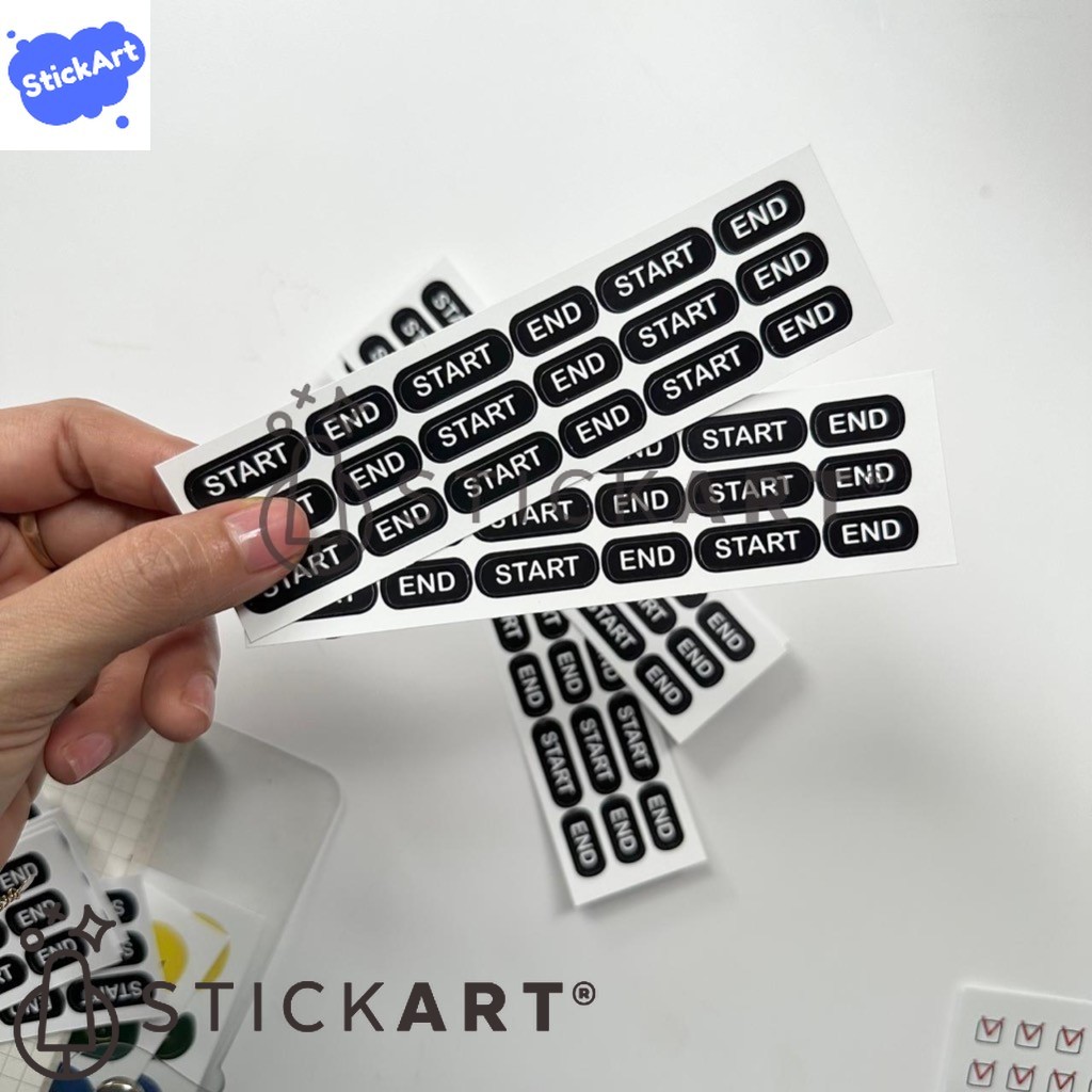 

[STICKART] Stiker start end/ stiker dekorasi jurnal/ Sticker aesthetic BAHAN DAN KWALITAS PREMIUM