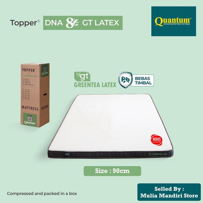Quantum Kasur Topper Toper Lantai Gulung Latex Greentea Latex DNA 8cm - Uk 90 x 200cm