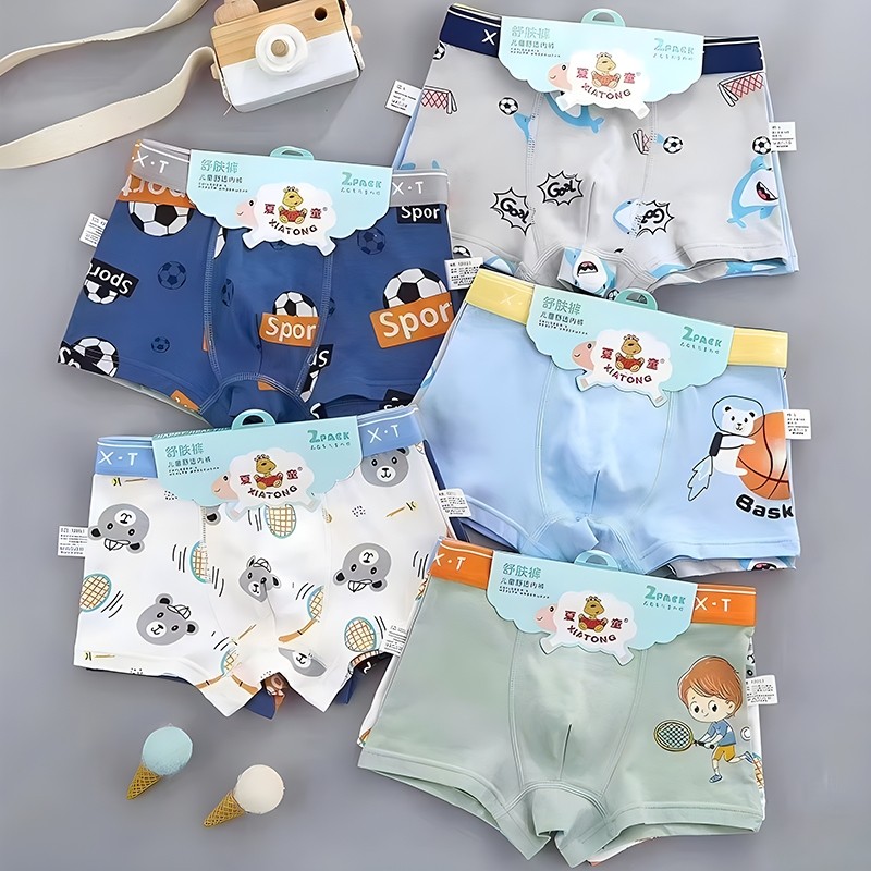 XiaTong Celana Dalam Anak Laki Laki Import 12 Pcs Murni Katun Boxer Anak Laki Laki 1 Lusin Celana Da